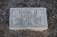 Taylor - Georgina 'Emma' Parker Taylor Headstone, Holdenville Cemetery, Holdenville, Hughes County, Oklahoma.
